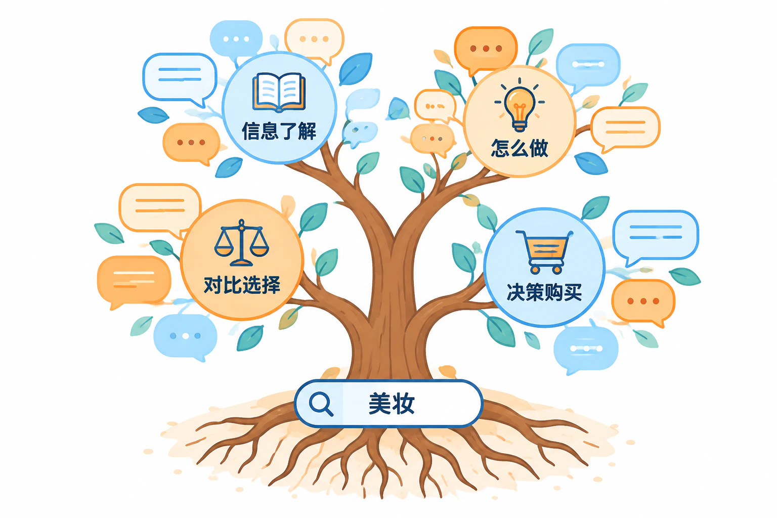 从一个关键词挖出的四意图问题树